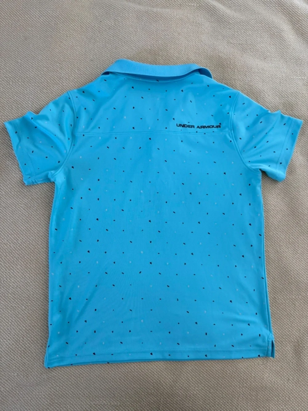 Under Armour Youth Loose HeatGear Polo Shirt Blue Speckled Short Sleeve Size YLG